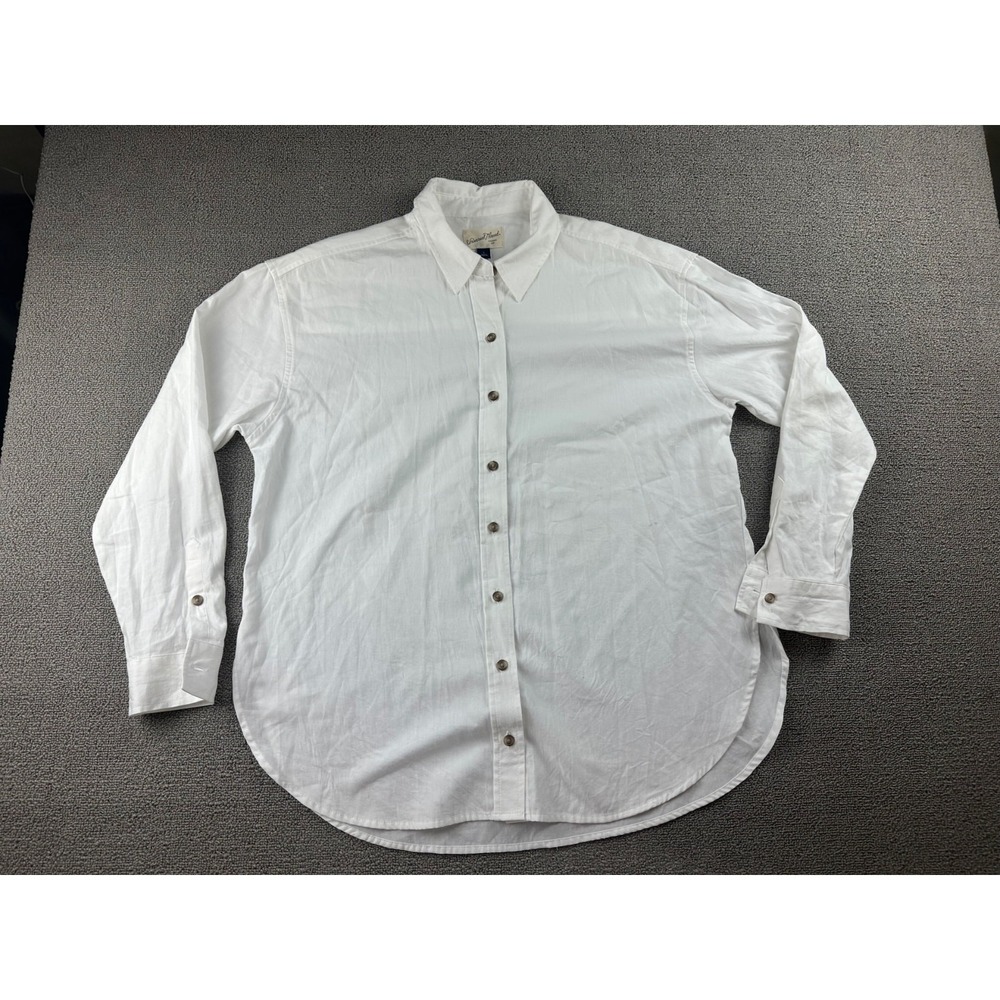 Universal Thread‎ Button-Down Shirt Women S White Oversized Collared Resortwear